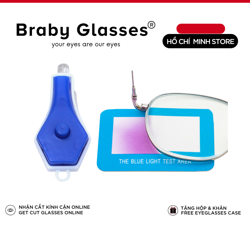 Bộ Kíp Test Chống Ánh Sáng Xanh Braby Glasses, Dụng Cụ Kiểm Tra Mắt Kính Chống Ánh Sáng Xanh PK07