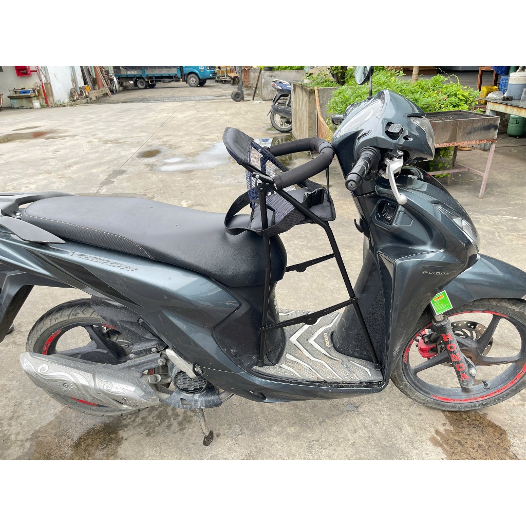 [ KHUNG ĐEN KÉM DÂY ] Ghế ngồi xe tay ga sắt sơn tĩnh điện đen , an toàn cho bé khi đi xe máy ( CHỌN ĐÚNG TÊN XE )