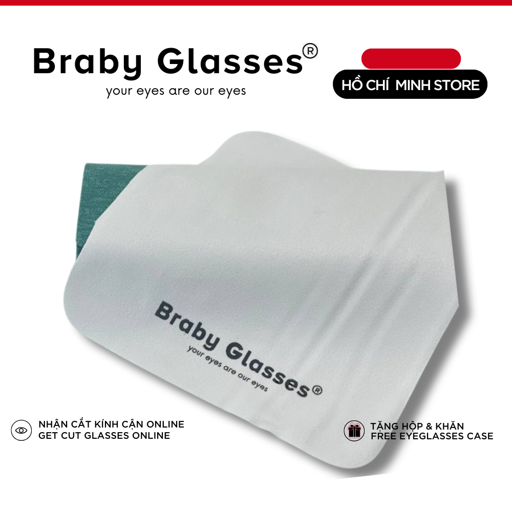 Khăn lau kính cận loạn chống bám hơi nước Combo 3 chiếc Braby chuyên dụng mềm mịn cao cấp đa năng