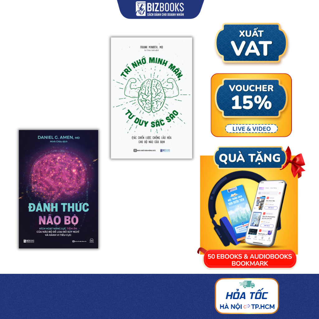 Bộ Sách Kích Hoạt Tiềm Năng Não Bộ: Đánh Thức Não Bộ Và Trí Nhớ Minh Mẫn, Tư Duy Sắc Sảo - Bizbooks