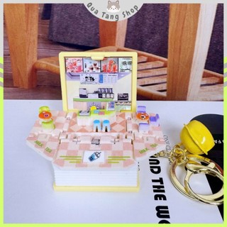 Móc Khóa Tiệm Trà Sữa Mini Ảo Thuật - Quà Tặng Sách Hình 3D Dành Cho Tín Đồ Đam Mê Sách - Quà Tặng