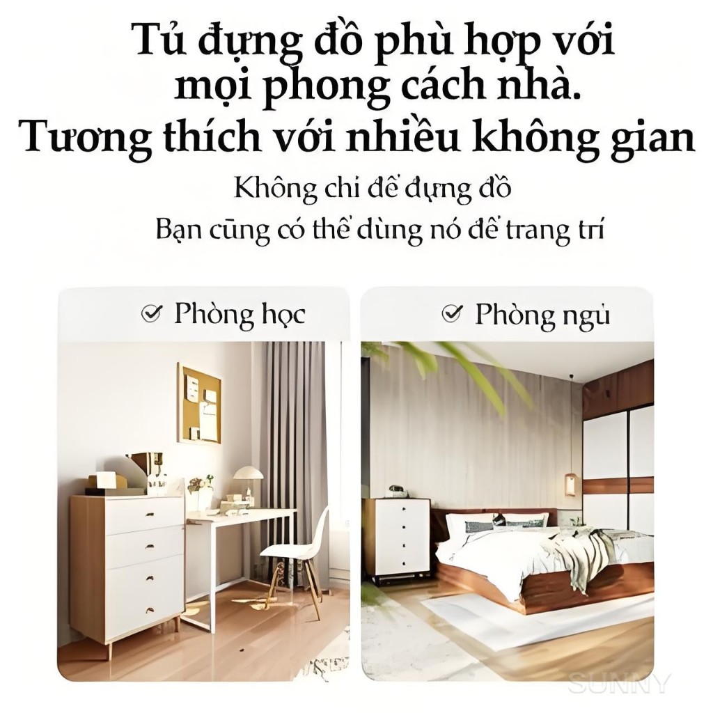 SUNNY Tủ đựng đồ ngăn kéo nhiều tầng dùng cho phòng khách sắp xếp vật dụng gọn gàng phù hợp không