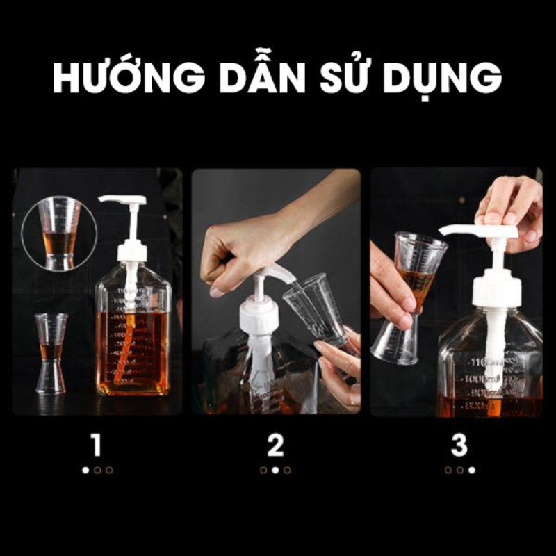 Bình Bơm Đường Thủy Tinh Loại 1100ml – Vòi Bơm 10cc Chuẩn Xác, Tiện Dụng, Sạch Đẹp