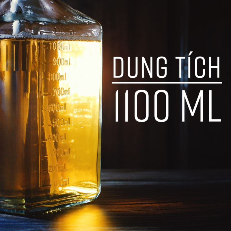 Bình Bơm Đường Thủy Tinh Loại 1100ml – Vòi Bơm 10cc Chuẩn Xác, Tiện Dụng, Sạch Đẹp