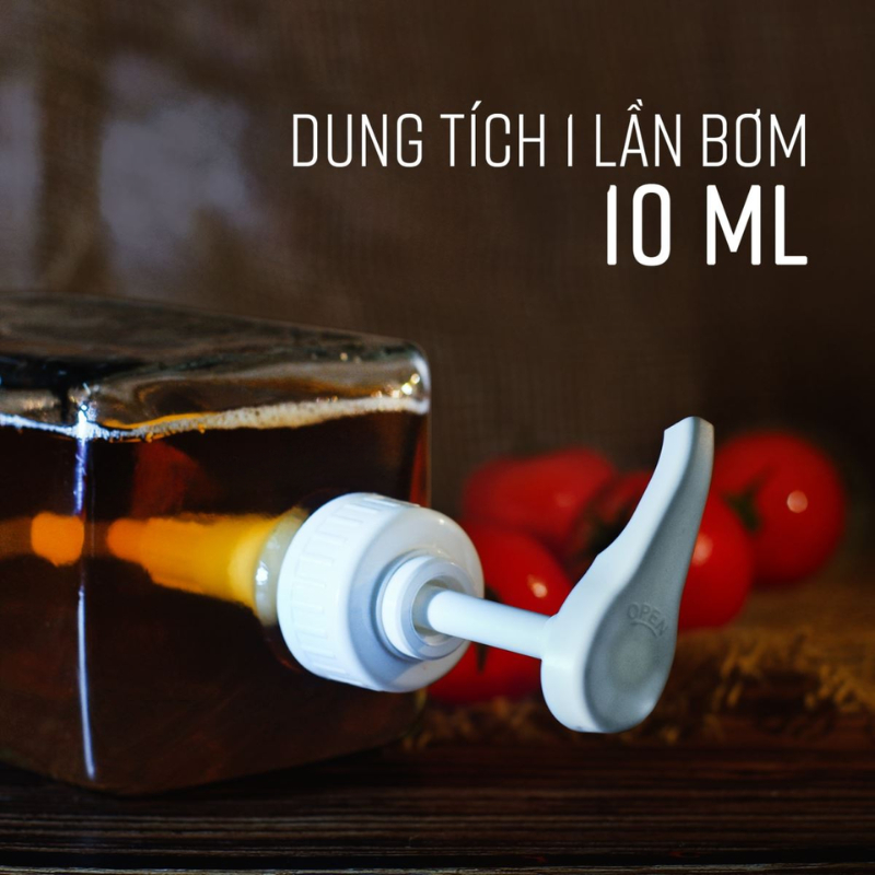 Bình Bơm Đường Thủy Tinh Loại 1100ml – Vòi Bơm 10cc Chuẩn Xác, Tiện Dụng, Sạch Đẹp