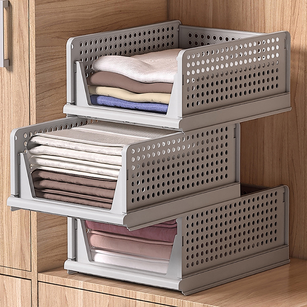 Hộp đựng quần áo COMBO 3 CÁI Hộp nhựa đựng đồ xếp chồng giúp cho tu quan ao luôn gọn gàng Giỏ đựng đồ gia dụng tiện ích