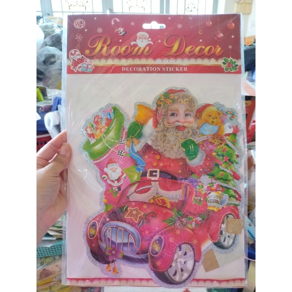 Miếng dán tường, dán kính 3D Giáng Sinh 24x35cm