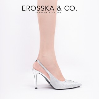 Erosska - Cao gót Blaite Crytal Slingback  đính đá kiểu dáng thanh lịch sang trọng cao 9cm màu bạc - EH075