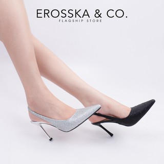 Erosska - Cao gót Blaite Crytal Slingback  đính đá kiểu dáng thanh lịch sang trọng cao 9cm màu bạc - EH075