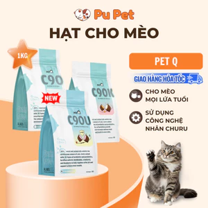Thức ăn hạt cho mèo PetQ C90, 90% từ thịt & dầu động vật, Dinh dưỡng, Ngon miệng, Dễ tiêu hóa