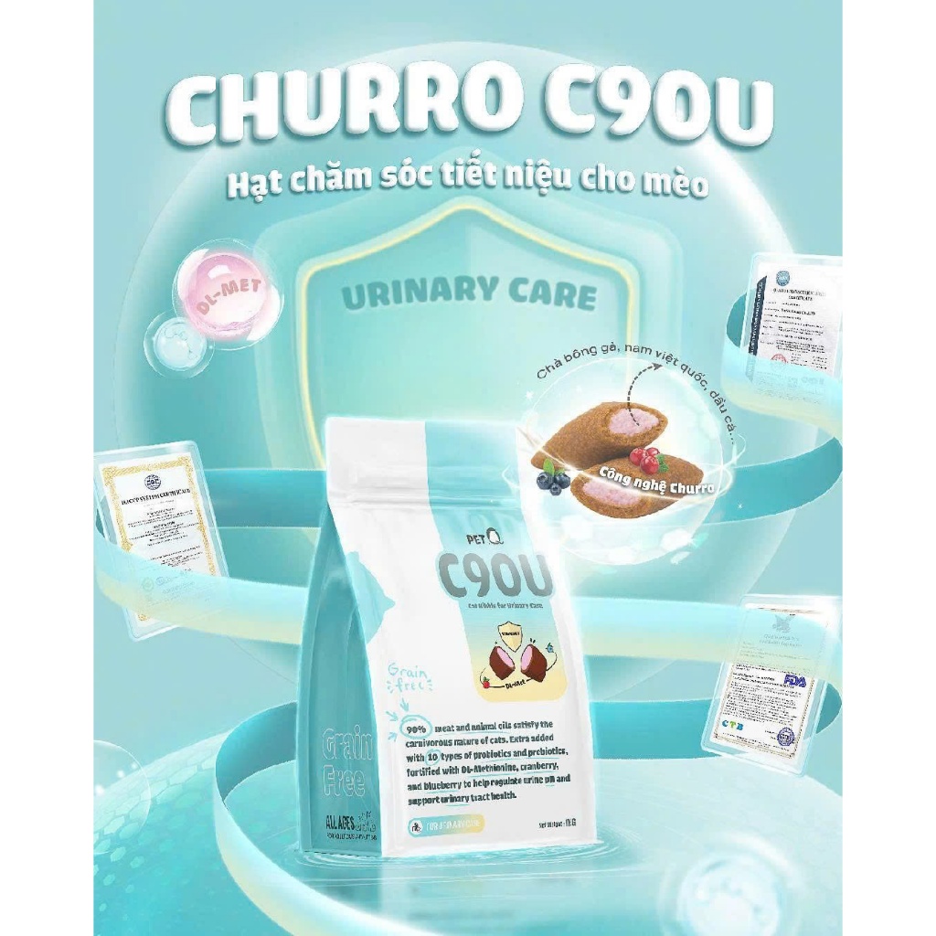 Thức ăn hạt cho mèo PetQ C90, 90% từ thịt & dầu động vật, Dinh dưỡng, Ngon miệng, Dễ tiêu hóa