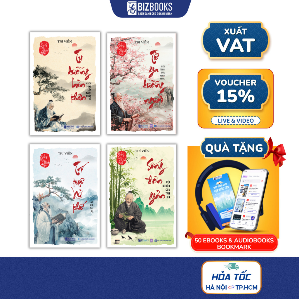 Sách Bách Trí Minh Đạo 4 Cuốn Cổ Thư Quý Giá Tu Dưỡng Bản Thân, Trí Tuệ Xử Thế, Sống Đơn Giản, Tề Gia Dưỡng Người