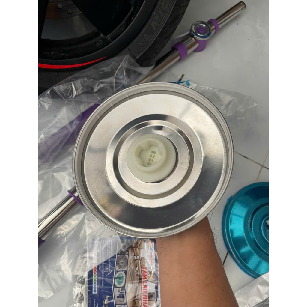Cây lau nhà thông minh xoay 360 độ mâm INOX loại tốt - MS06