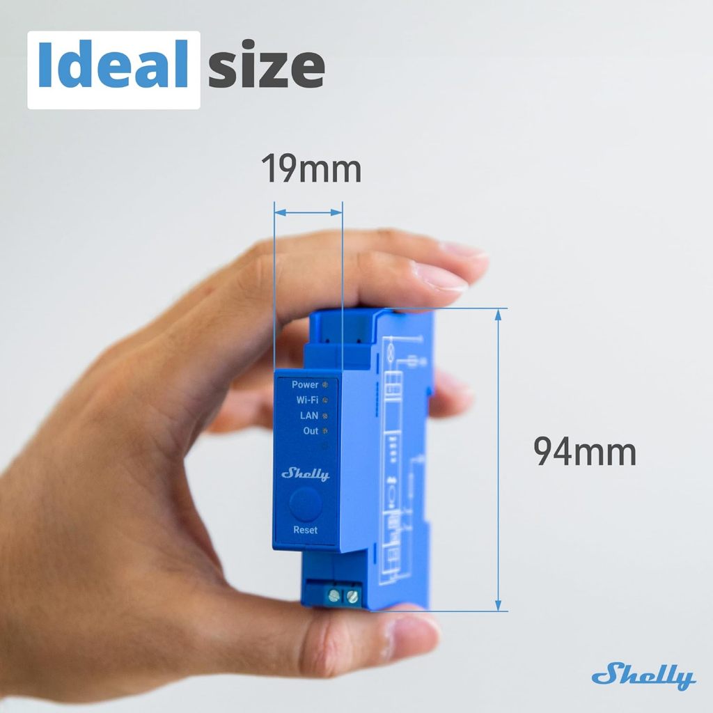 Shelly Pro 1 Công Tắc Thông Minh 1 Kênh DIN-Rail 16A Wi-Fi / LAN / Bluetooth Điều Khiển Đèn / Máy / Máy Bơm