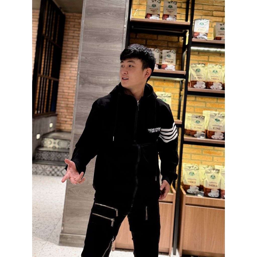 Áo Khoác Nam Boy Phố  Thiết Kế 3 Sọc Tay Thời Thượng Vải Nỉ Cao Cấp Mùa Đông 018