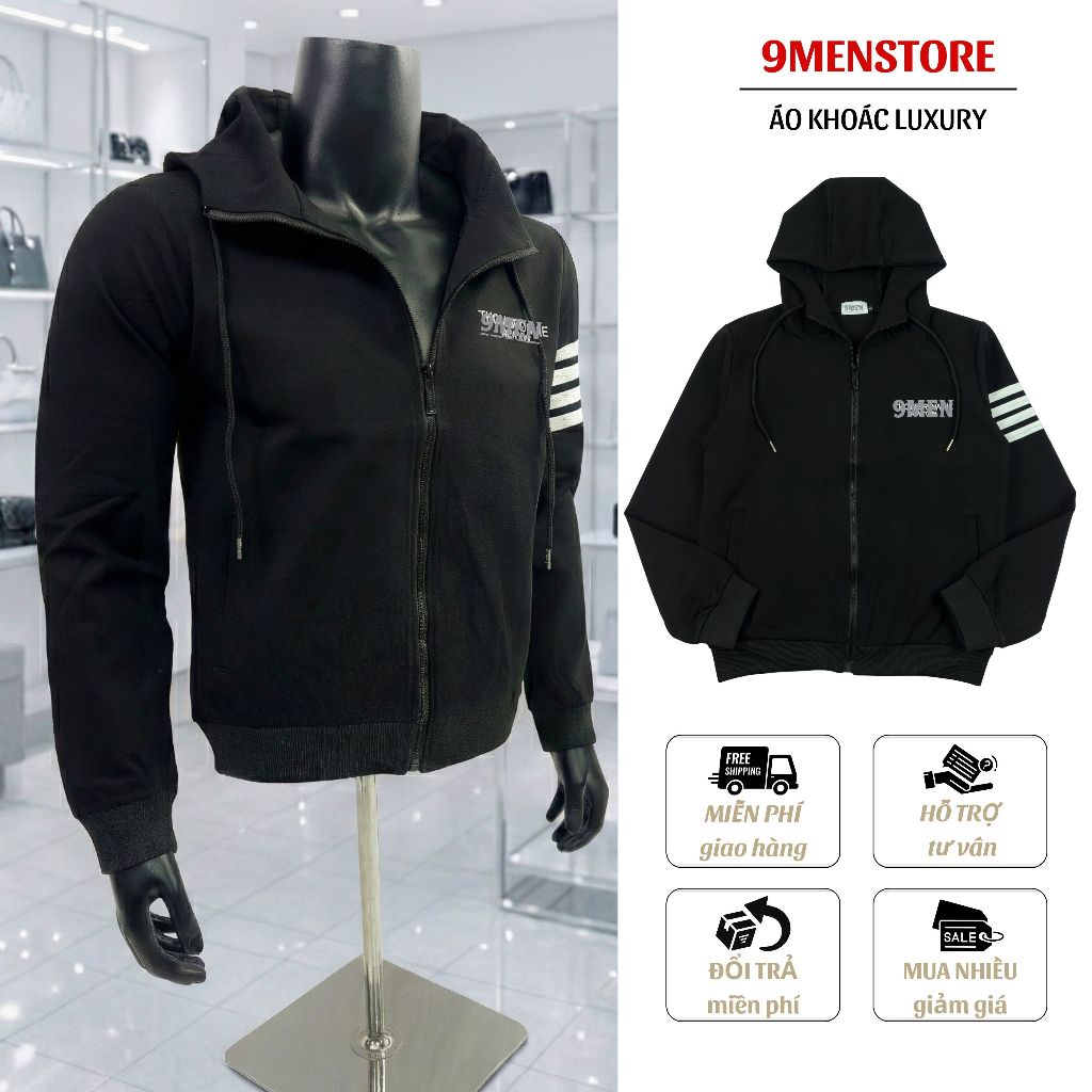 Áo Khoác Nam Boy Phố  Thiết Kế 3 Sọc Tay Thời Thượng Vải Nỉ Cao Cấp Mùa Đông 018