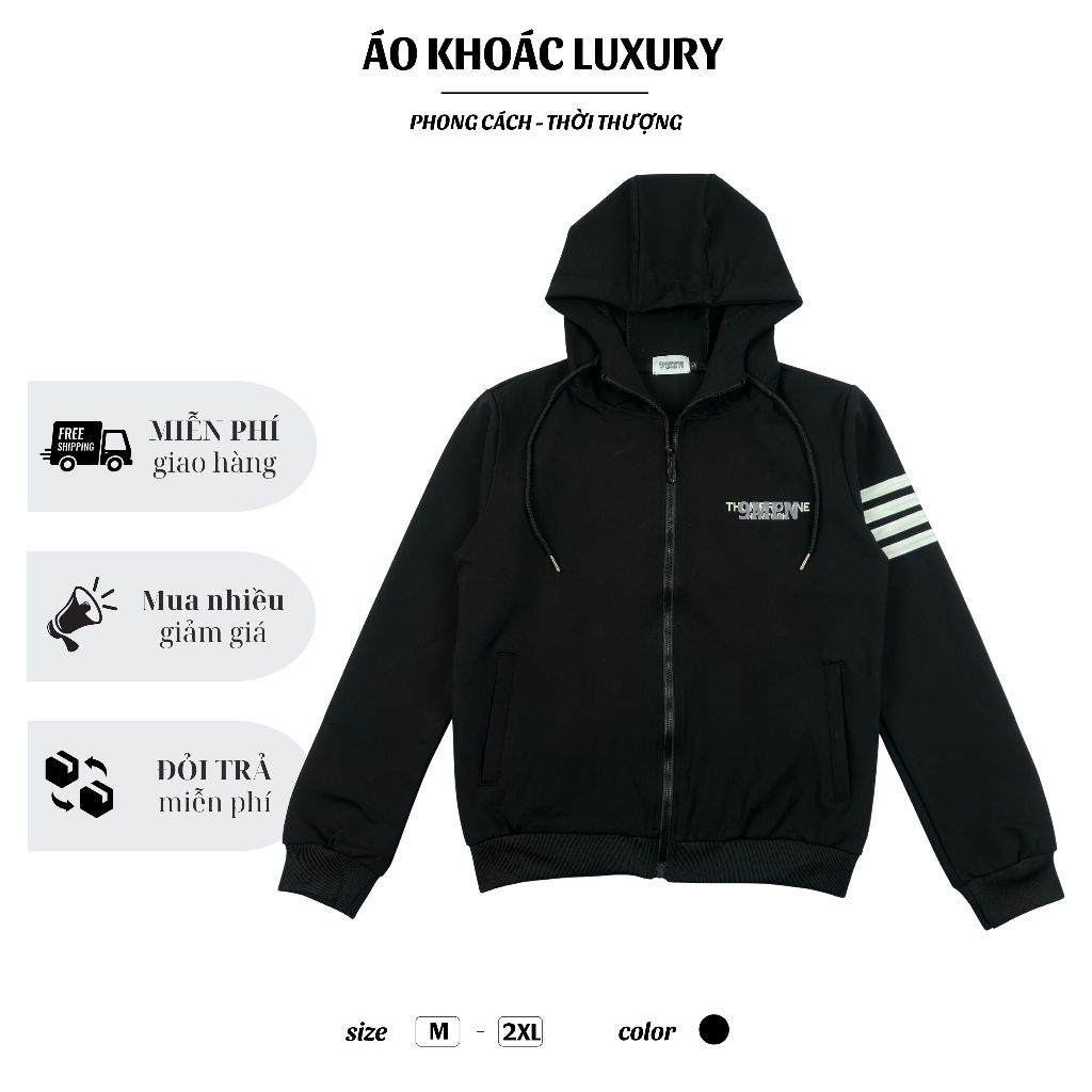 Áo Khoác Nam Boy Phố  Thiết Kế 3 Sọc Tay Thời Thượng Vải Nỉ Cao Cấp Mùa Đông 018