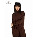 Bộ đồ nữ WINNY nỉ interlock, Set đồ nữ nỉ 2 da dày dặn co giãn quần dài tay dài thoải mái mặc nhà, đi chơi 1CAPO25001D — ảnh 7