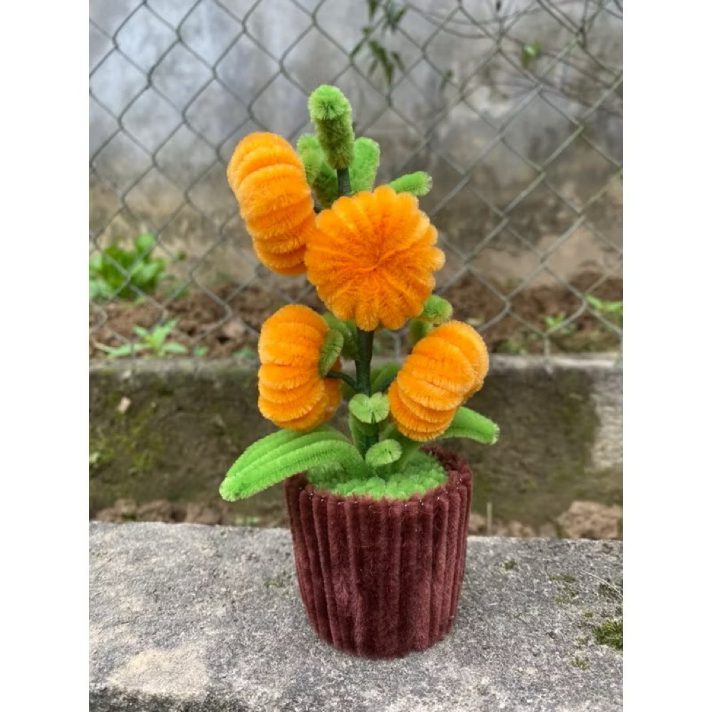 Trái/ quả quýt kẽm nhung làm sẵn - decor trang trí Tết