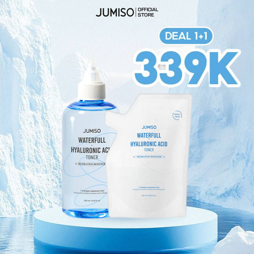 [Bấm chọn Deal 1+1] Nước hoa hồng (Toner) cấp ẩm JUMISO Waterfull Hyaluronic Acid 250ml