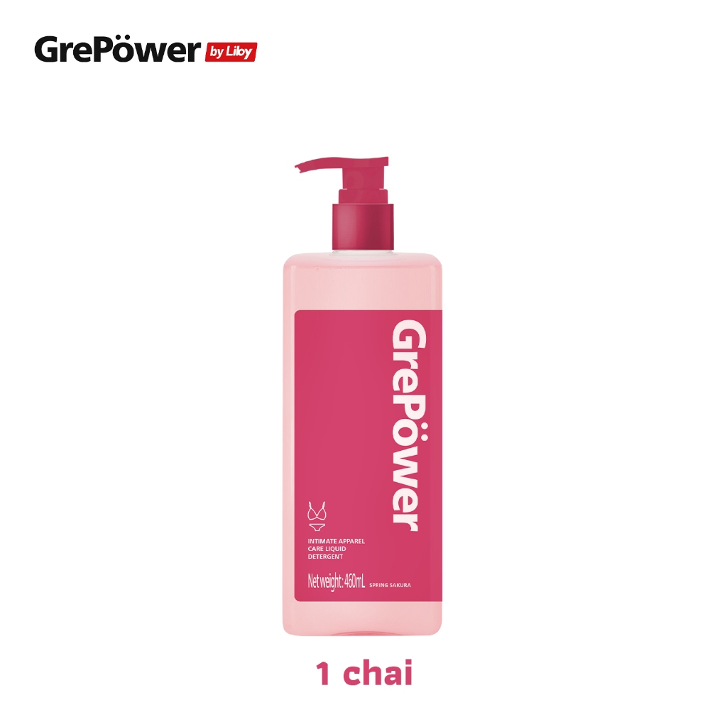 Nước giặt dành cho đồ lót GrePower 180ml/460ml - Công thức dịu nhẹ, phù hợp da nhạy cảm, diệt khuẩn tới 99.9%