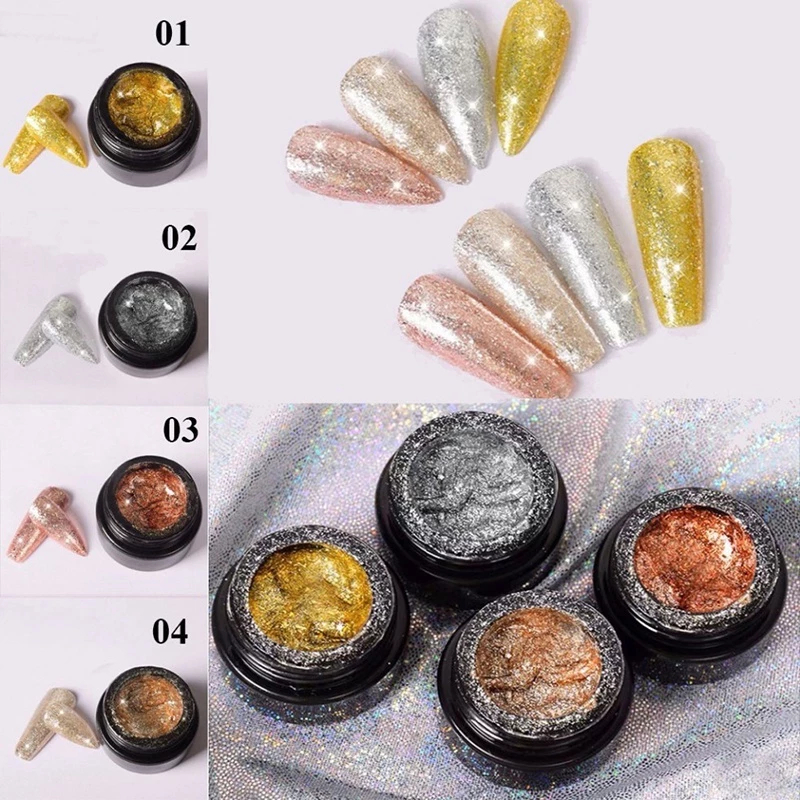 Gel Nhũ Đặc Huaxi Platinum Chính Hãng-Gel Nhũ Đặc, Siêu Bắt Sáng, Trang Trí Nail Cao Cấp