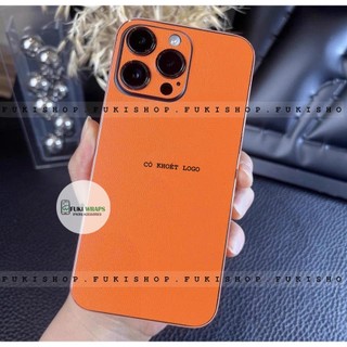 Miếng dán skin Full Viền Vân Da Màu Cam Dành cho 17 pro max 16 pro max 15 pro max 14 pro max 12 pro max 13 pro max