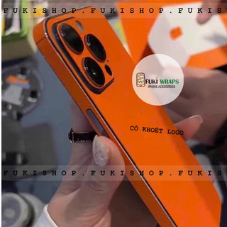 Miếng dán skin Full Viền Vân Da Màu Cam Dành cho 17 pro max 16 pro max 15 pro max 14 pro max 12 pro max 13 pro max
