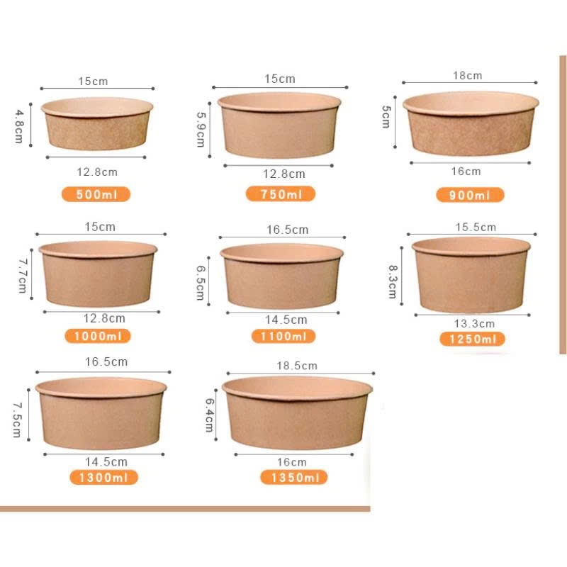 10 Tô / Bát Giấy KRAFT Cỡ Lớn Đựng Phở, Bún, Nước Lẩu Dùng, Tô Giấy 1 Lần Dày Dặn
