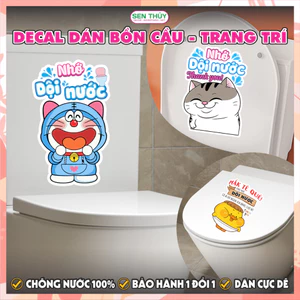 Miếng Dán Bồn Cầu Dễ Thương - Sticker Dán Bồn Cầu Cue Dùng Dán Trang Trí Toilet, Nhà Vệ Sinh, Tường - WC004