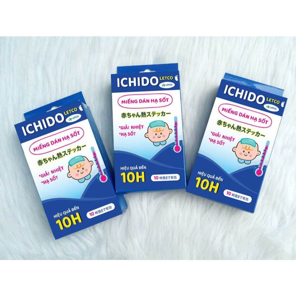 [HÀNG CÔNG TY - QUÀ] Miếng dán hạ sốt Ichido an toàn cho trẻ sơ sinh - Hộp 3gói x 2miếng