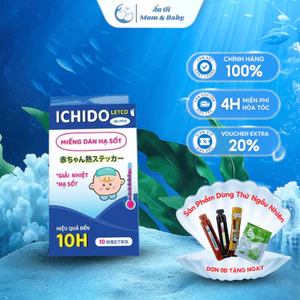 Miếng dán hạ sốt Ichido an toàn cho trẻ sơ sinh - Hộp 3gói x 2miếng