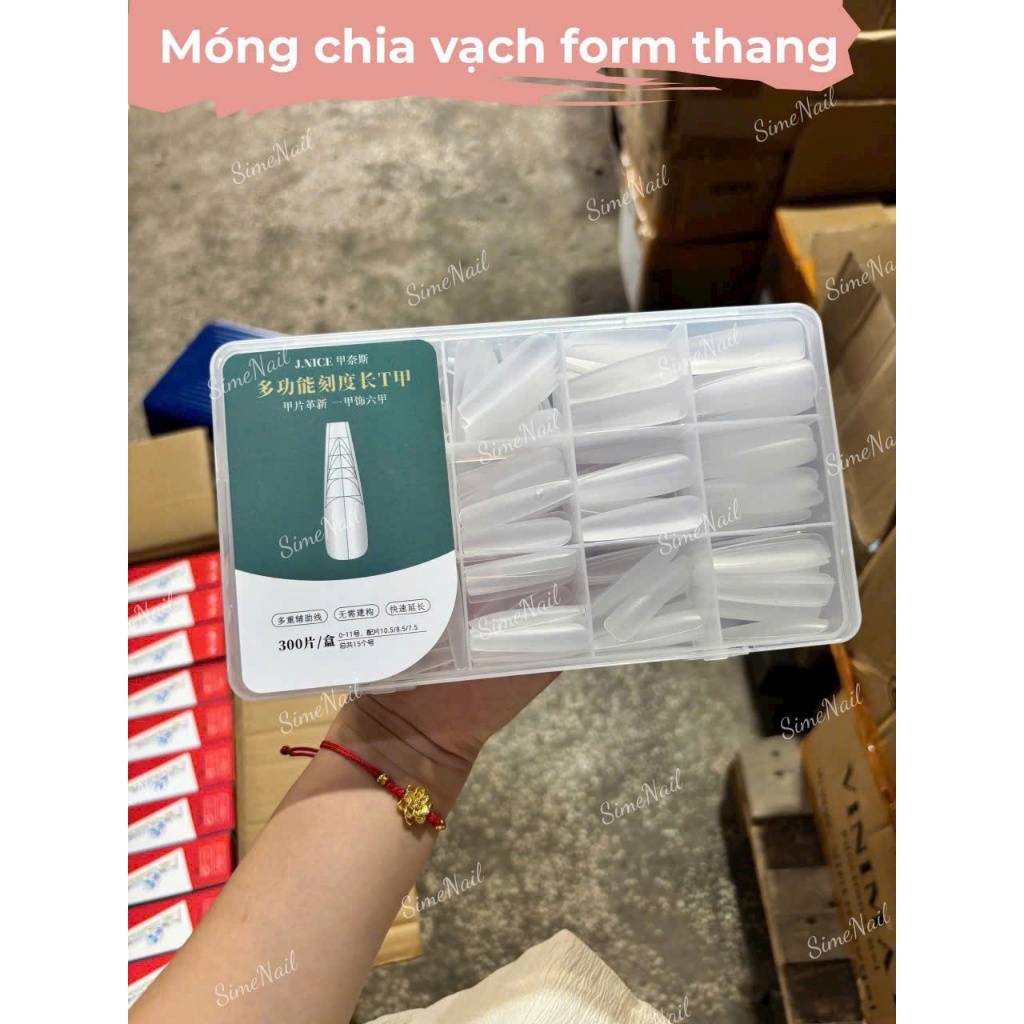 Hộp Móng Úp Đủ Size - Móng Chia Vạch Form Thang, Form Nhọn, Móng Giả Đa Năng Tiện Lợi