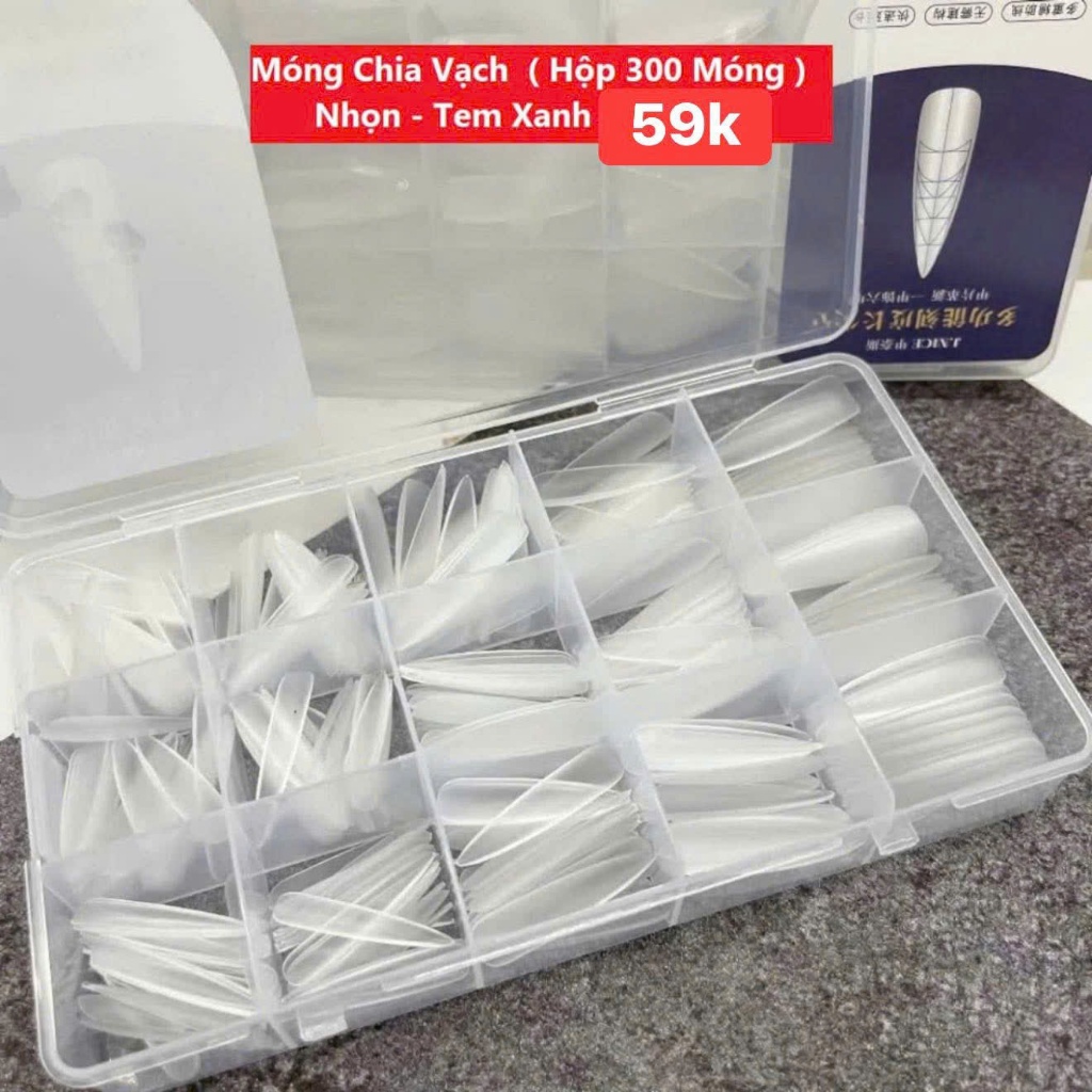 Hộp Móng Úp Đủ Size - Móng Chia Vạch Form Thang, Form Nhọn, Móng Giả Đa Năng Tiện Lợi