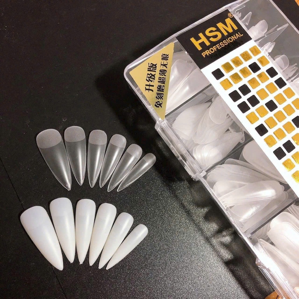 Móng Úp HSM Nhọn, Bầu, Thang, Vuông - Móng Dán Nail Art Tiện Lợi