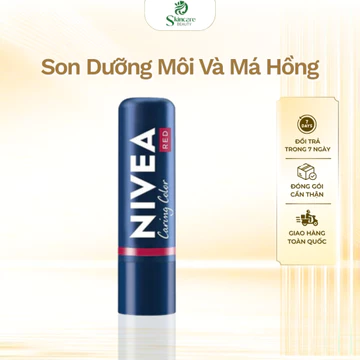 Son Dưỡng Môi Và Má Hồng Nivea Caring Color Lip Care SPF 30 4.8G Dưỡng Ẩm Bảo Vệ UV Cho Môi Tươi Tắn