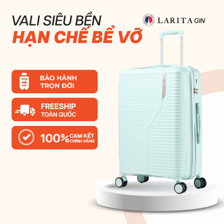 Vali Kéo MIAvn Larita GIN - Size 20/24 inch, Nhựa PP Dẻo Nguyên Chất, Hạn Chế Bể Vỡ, Khoá Mật Khẩu Số, Bánh Xe Kép
