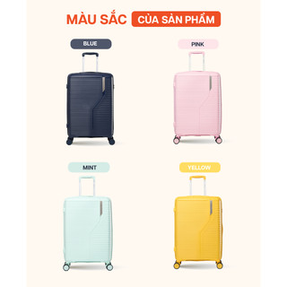 Vali Kéo MIAvn Larita GIN - Size 20/24 inch, Nhựa PP Dẻo Nguyên Chất, Hạn Chế Bể Vỡ, Khoá Mật Khẩu Số, Bánh Xe Kép