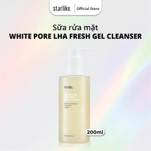 Sữa rửa mặt WHITE PORE LHA FRESH GEL CLEANSER, Sạch Sâu Lỗ Chân Lông, Giảm Mụn Đầu Đen 200ml