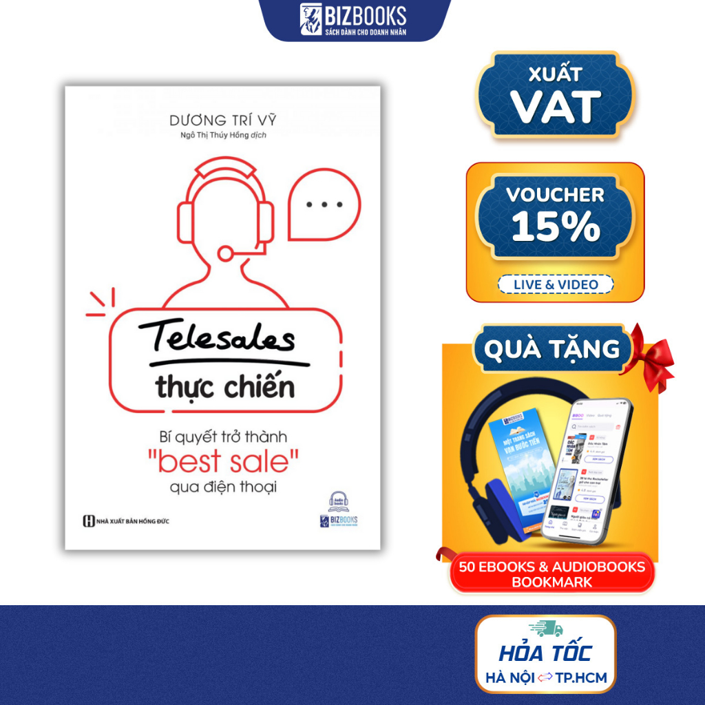 Sách - Telesale thực chiến - Bí quyết trở thành bestsale qua điện thoại - Bizbooks TẶNG kèm SÁCH NÓI và Bookmark