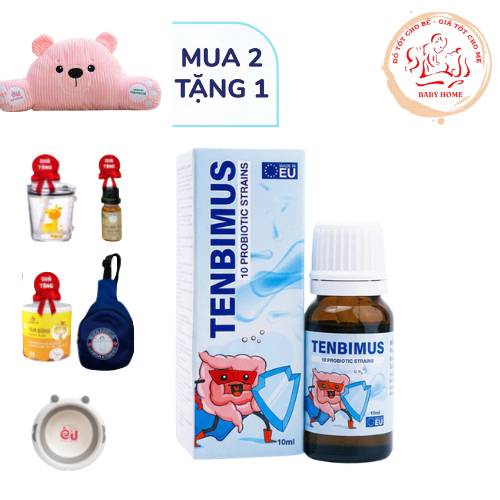 [Hỏa Tốc HCM] Men vi sinh TENBIMUS 10 chủng bổ sung 1 tỷ lợi khuẩn cho trẻ nhỏ giúp hỗ trợ tiêu hóa, miễn dịch Chai 10ml