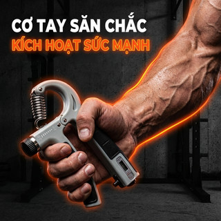 KÌM TẬP CƠ TAY ĐIỀU CHỈNH LỰC LÒ XO TỪ 5-60KG CÓ ĐẾM SỐ, Dụng Cụ Tập Cơ Tay Gym Tại Nhà Thép Carbon