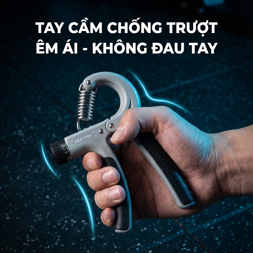 KÌM TẬP CƠ TAY ĐIỀU CHỈNH LỰC LÒ XO TỪ 5-60KG CÓ ĐẾM SỐ, Dụng Cụ Tập Cơ Tay Gym Tại Nhà Thép Carbon