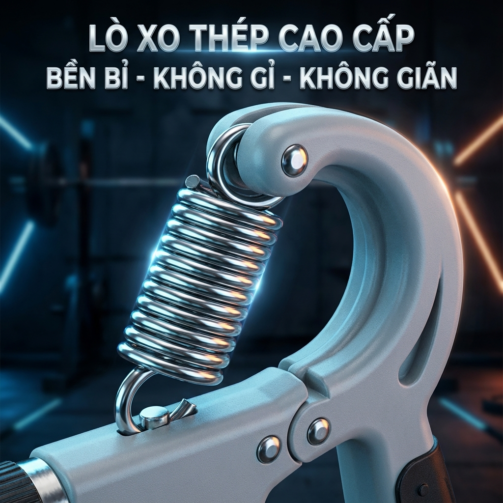KÌM TẬP CƠ TAY ĐIỀU CHỈNH LỰC LÒ XO TỪ 5-60KG CÓ ĐẾM SỐ, Dụng Cụ Tập Cơ Tay Gym Tại Nhà Thép Carbon
