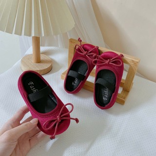 MỚI Giày Búp Bê Đỏ Đô Phối Quai Chun MarryJane Cho Bé Gái Từ 10 tháng K074