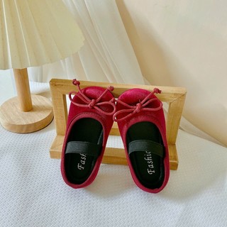 MỚI Giày Búp Bê Đỏ Đô Phối Quai Chun MarryJane Cho Bé Gái Từ 10 tháng K074