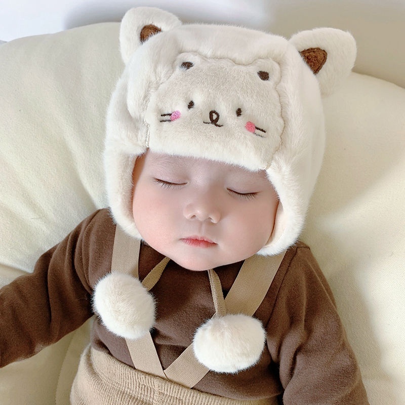 Mũ len cho bé sơ sinh mũ len cho bé trai bé gái Thời trang dễ thương giữ ấm mùa đông thu Hàn Quốc 0 12 tháng tuổi