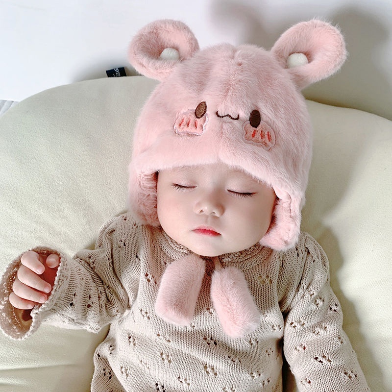 Mũ len cho bé sơ sinh mũ len cho bé trai bé gái Thời trang dễ thương giữ ấm mùa đông thu Hàn Quốc 0 12 tháng tuổi