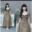 Đầm mango in dáng dài tiểu thư phối ngực đen siêu sang, form tôn dáng chuẩn đi tiệc – dự sự kiện nổi bật DX