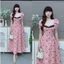 Đầm mango in dáng dài tiểu thư phối ngực đen siêu sang, form tôn dáng chuẩn đi tiệc – dự sự kiện nổi bật DX